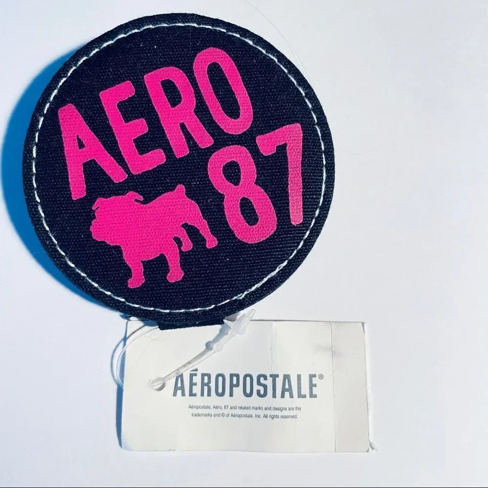 NWT Vintage Y2K Aeropostale Black Dog Logo Bag Super Cute Pocket Bag Mirror